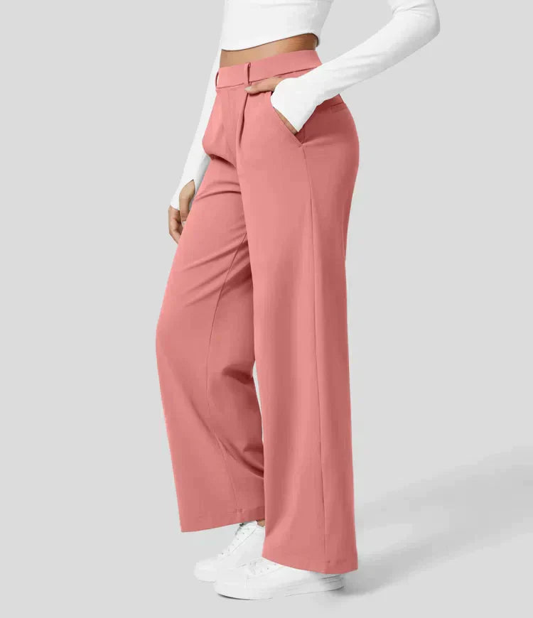 Tiana - Hoge Taille Stretch Broek met Rechte Pijpen voor Vrouwen