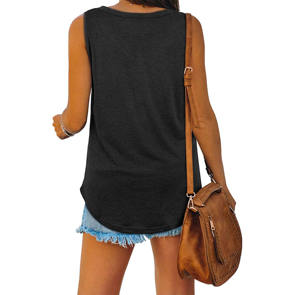 Gloria - Stijlvolle Jersey V-Hals Tanktop voor Vrouwen