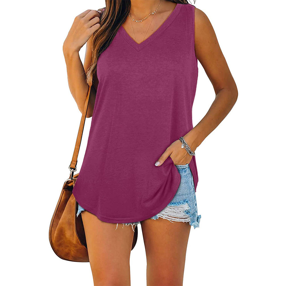 Gloria - Stijlvolle Jersey V-Hals Tanktop voor Vrouwen
