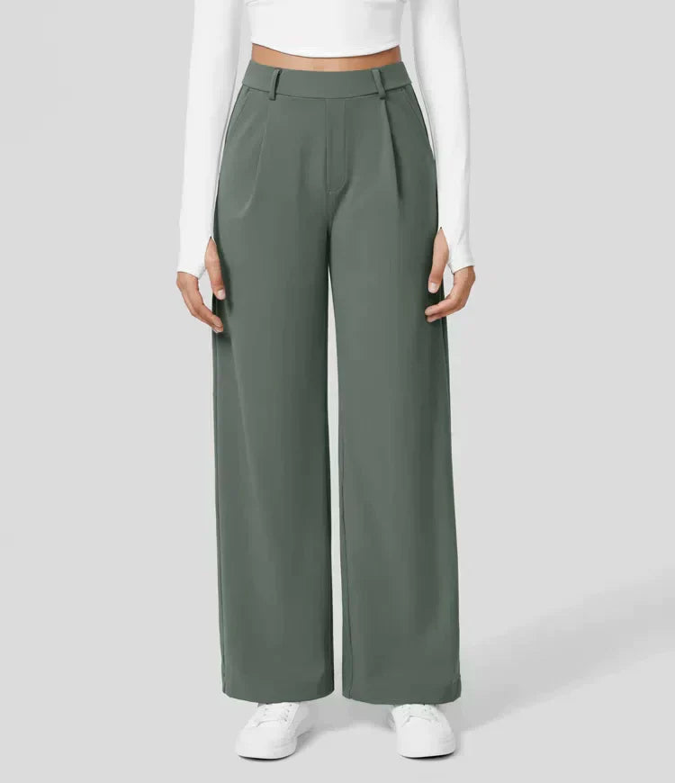 Tiana - Hoge Taille Stretch Broek met Rechte Pijpen voor Vrouwen
