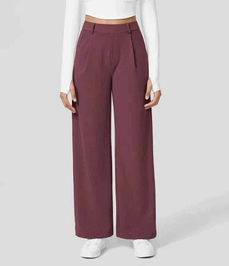 Tiana - Hoge Taille Stretch Broek met Rechte Pijpen voor Vrouwen