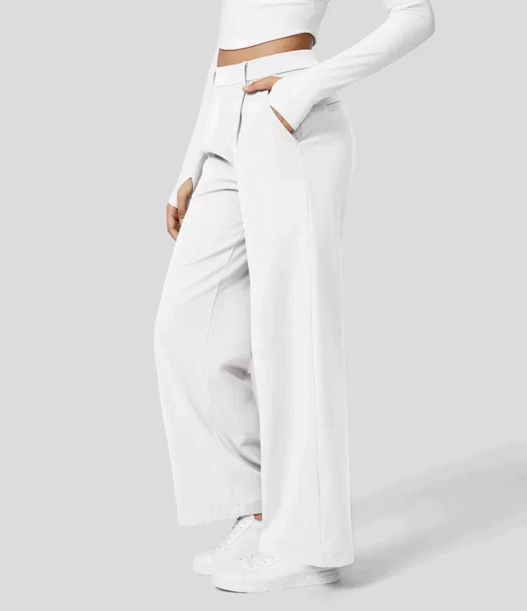 Tiana - Hoge Taille Stretch Broek met Rechte Pijpen voor Vrouwen