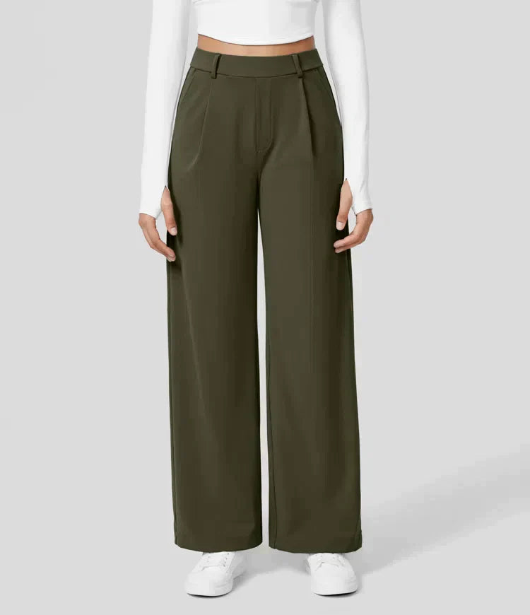 Tiana - Hoge Taille Stretch Broek met Rechte Pijpen voor Vrouwen
