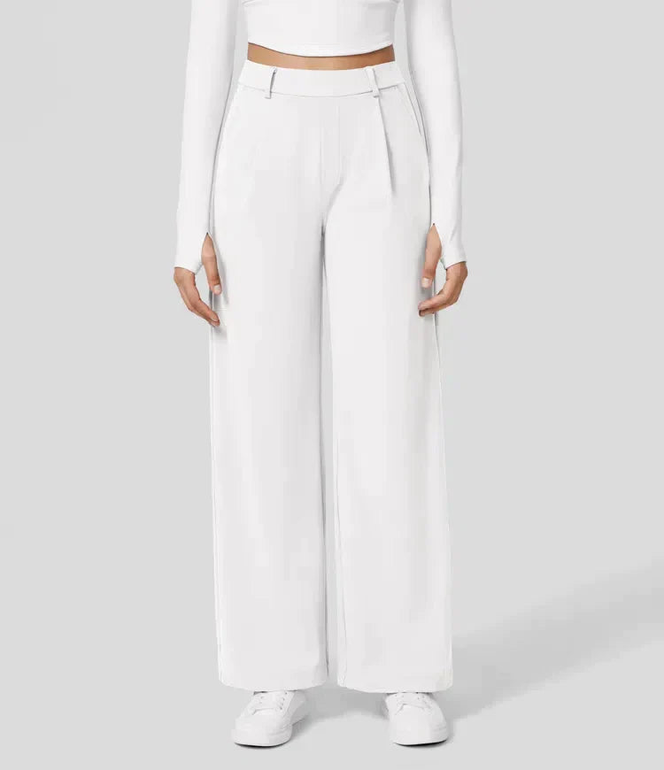 Tiana - Hoge Taille Stretch Broek met Rechte Pijpen voor Vrouwen