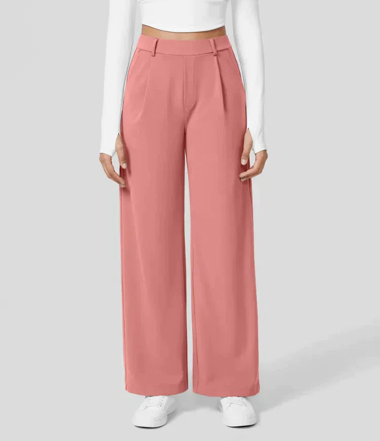 Tiana - Hoge Taille Stretch Broek met Rechte Pijpen voor Vrouwen