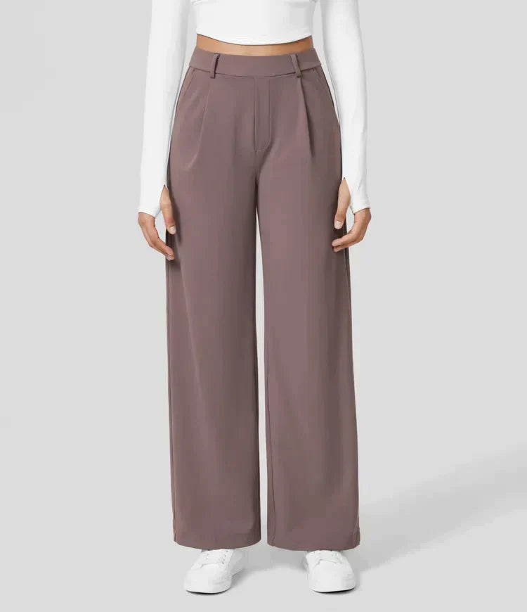 Tiana - Hoge Taille Stretch Broek met Rechte Pijpen voor Vrouwen