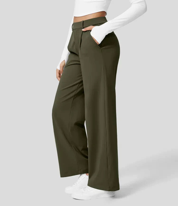 Tiana - Hoge Taille Stretch Broek met Rechte Pijpen voor Vrouwen