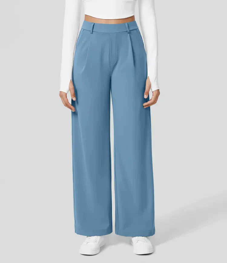 Tiana - Hoge Taille Stretch Broek met Rechte Pijpen voor Vrouwen