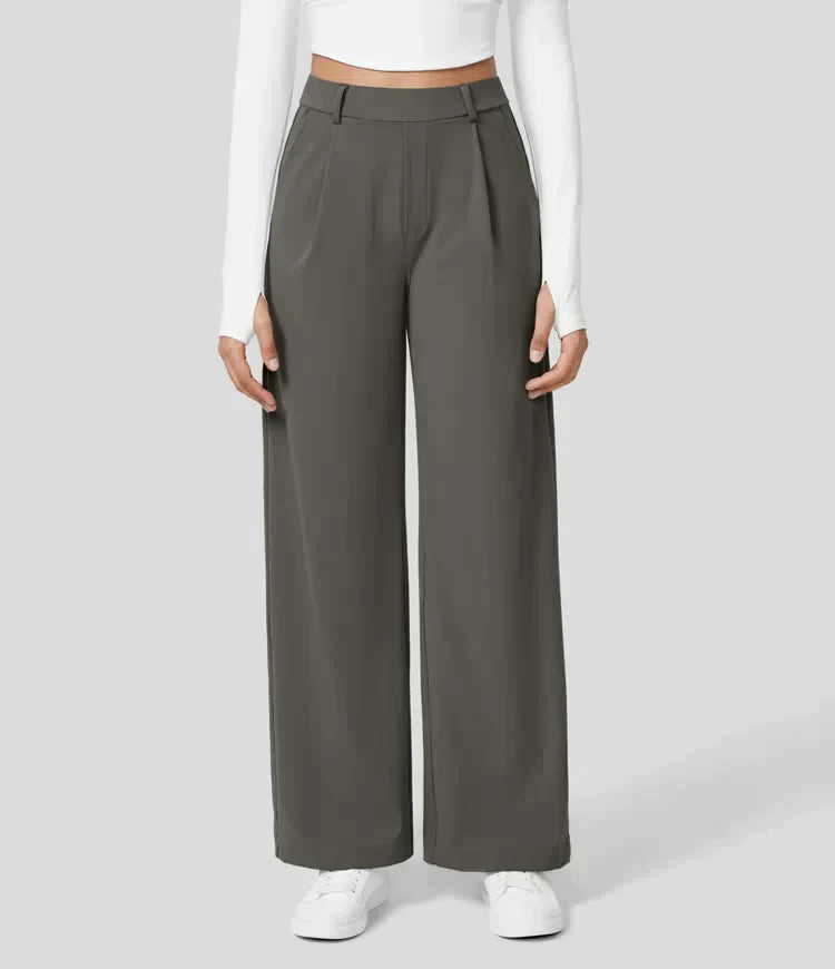 Tiana - Hoge Taille Stretch Broek met Rechte Pijpen voor Vrouwen
