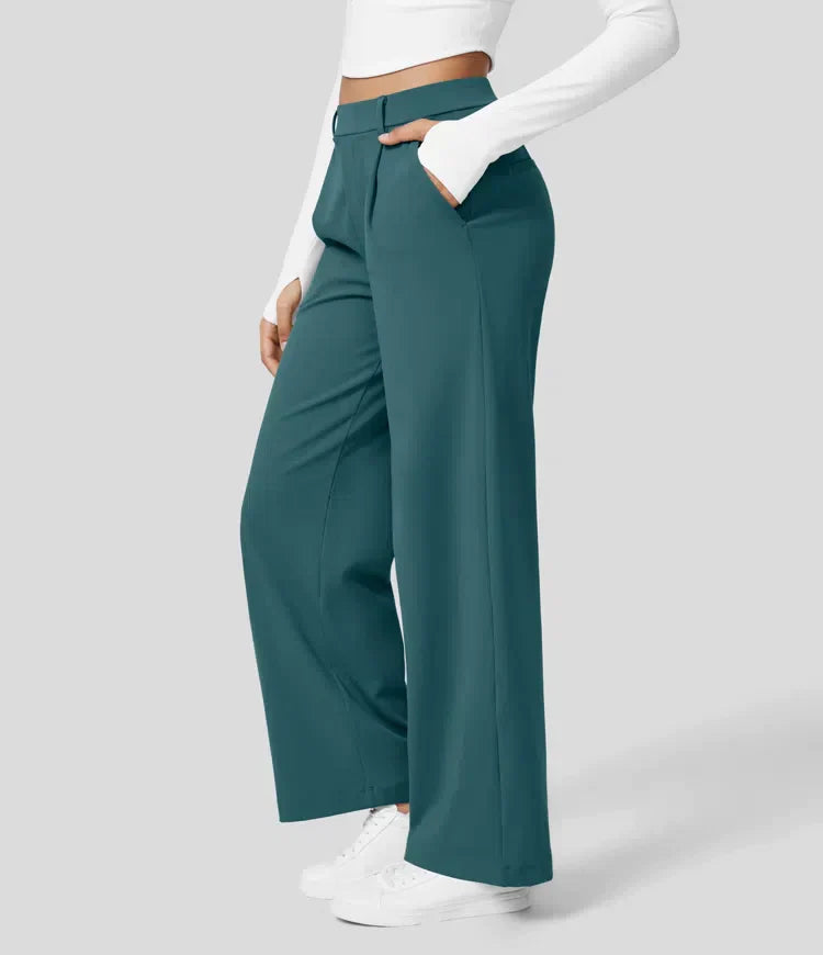 Tiana - Hoge Taille Stretch Broek met Rechte Pijpen voor Vrouwen