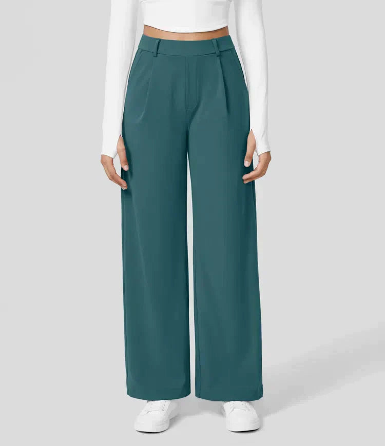 Tiana - Hoge Taille Stretch Broek met Rechte Pijpen voor Vrouwen
