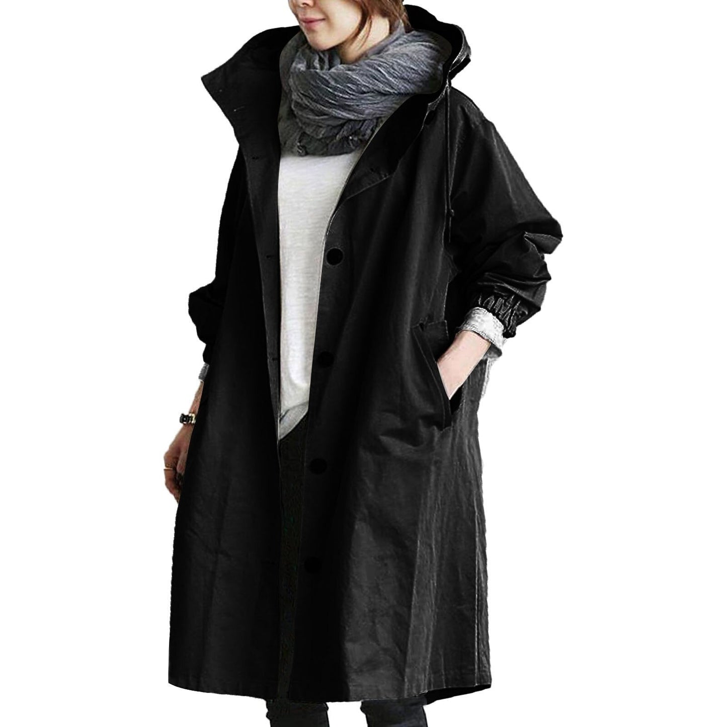 Nicolette - Lange waterdichte regenjas voor dames, perfect voor lente en zomer