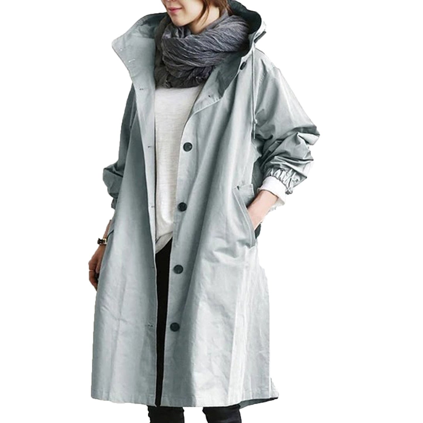 Nicolette - Lange waterdichte regenjas voor dames, perfect voor lente en zomer