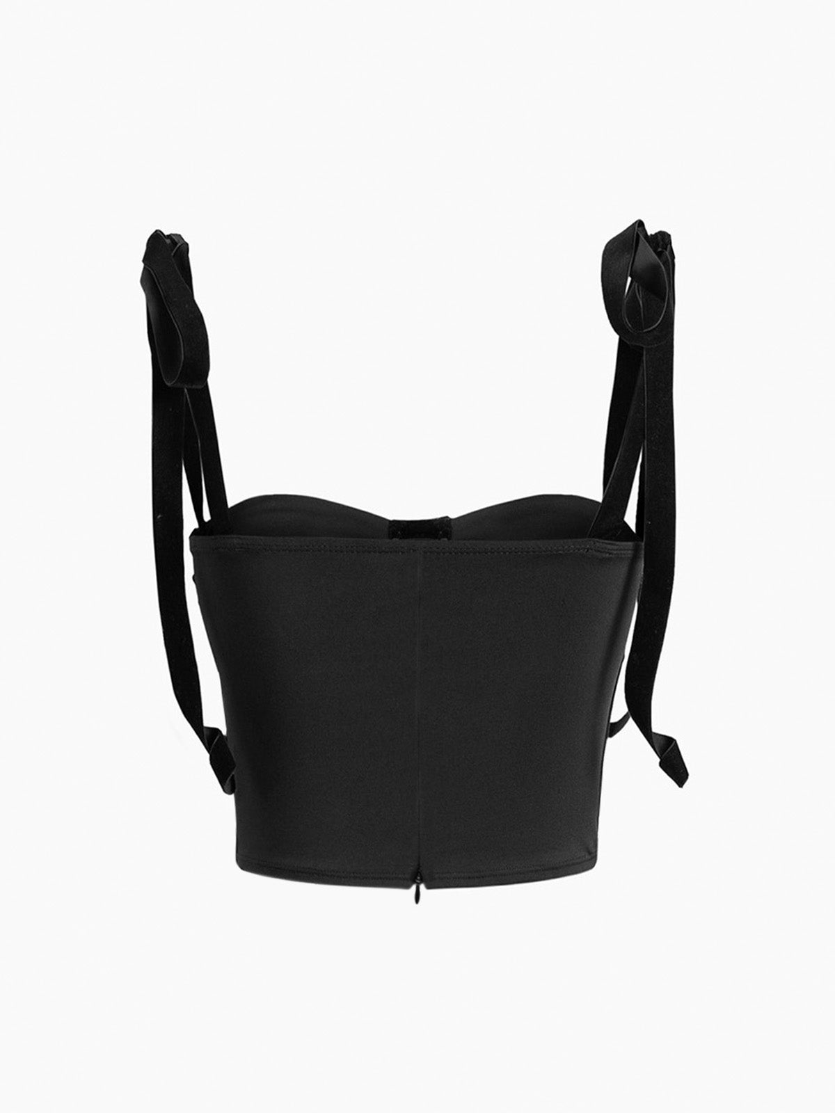 Lena - Elegante Zwarte Mesh Corset Top voor Vrouwen