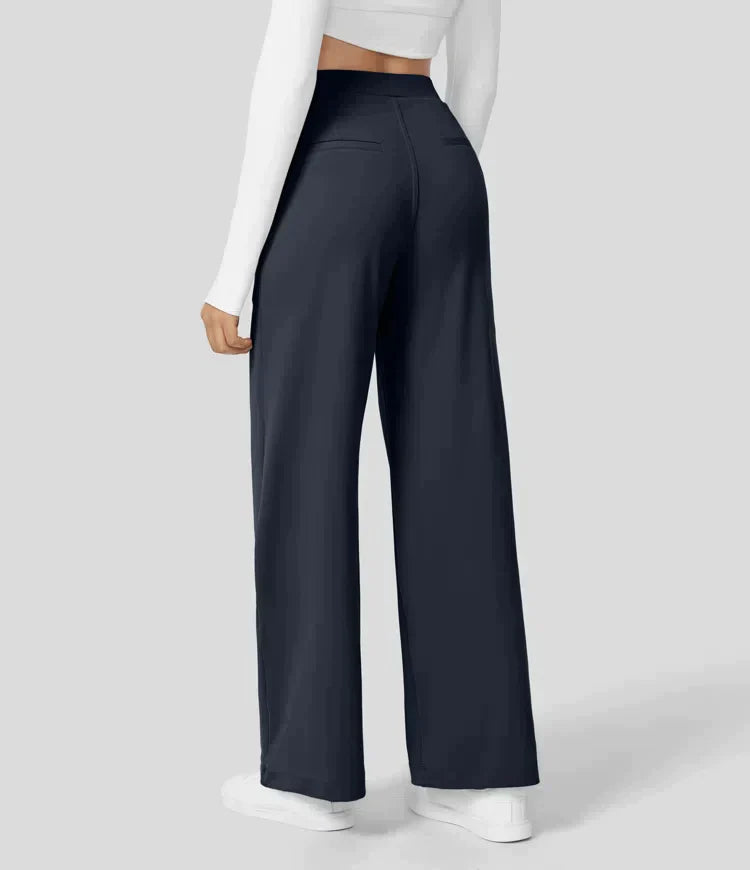 Tiana - Hoge Taille Stretch Broek met Rechte Pijpen voor Vrouwen