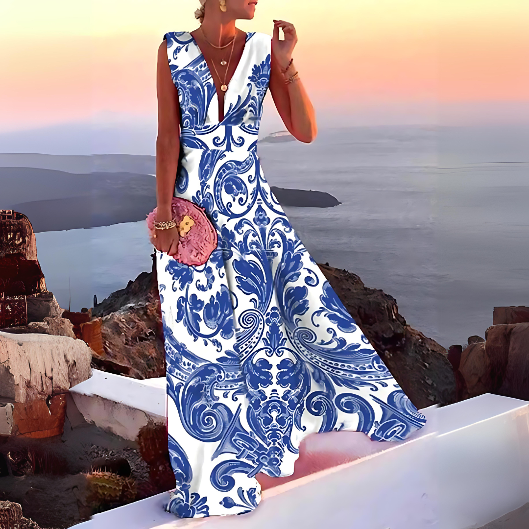 Brigitte - Zomerse Mouwloze Jurk met Print voor Dames