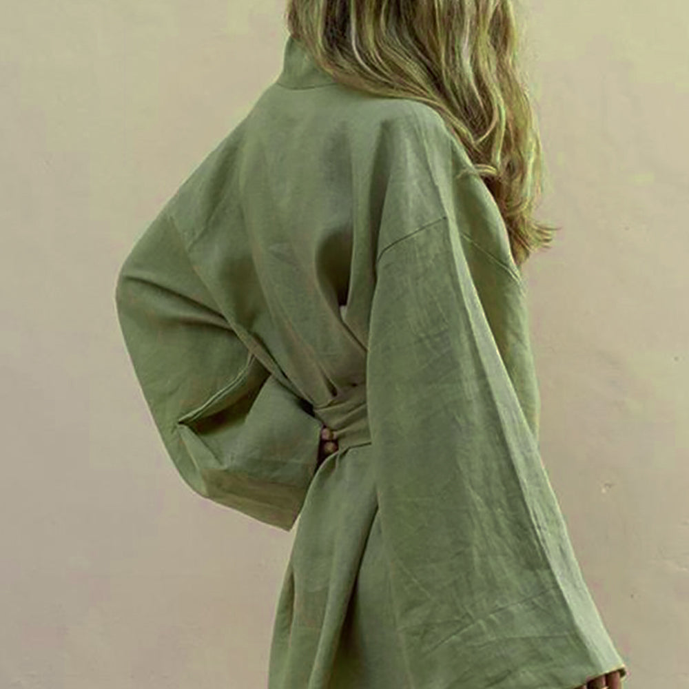 Freya - Elegante en Comfortabele Groene Kimono Jurk voor Vrouwen