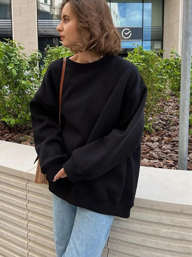 Nikolette - Stijlvolle Oversized Basic Sweater voor Vrouwen