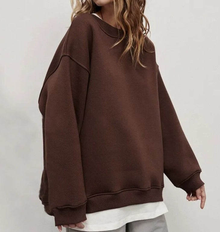 Nikolette - Stijlvolle Oversized Basic Sweater voor Vrouwen