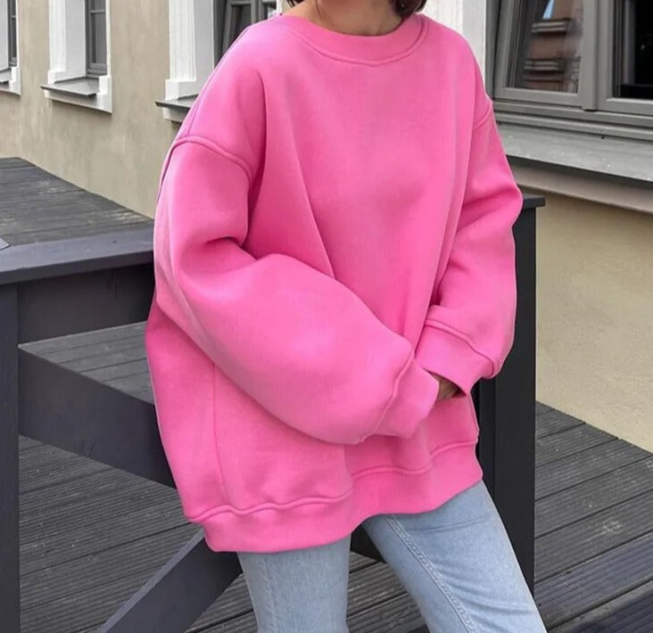 Nikolette - Stijlvolle Oversized Basic Sweater voor Vrouwen