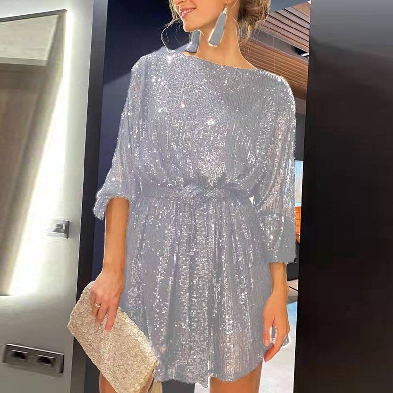 Renata - Trendy Glitter Jurk voor Vrouwen
