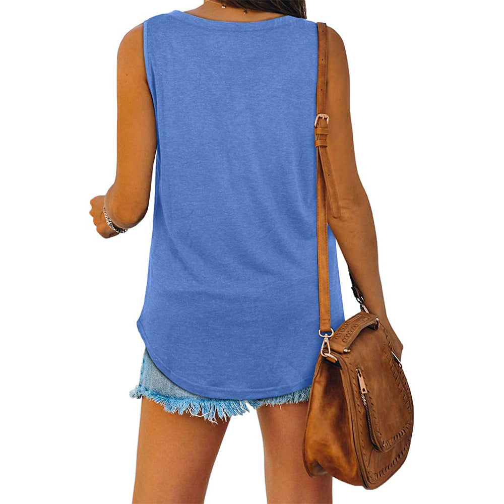 Gloria - Stijlvolle Jersey V-Hals Tanktop voor Vrouwen