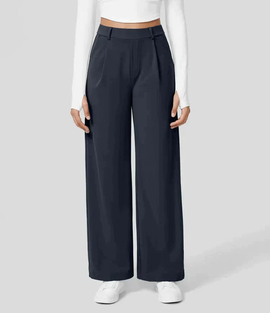 Tiana - Hoge Taille Stretch Broek met Rechte Pijpen voor Vrouwen