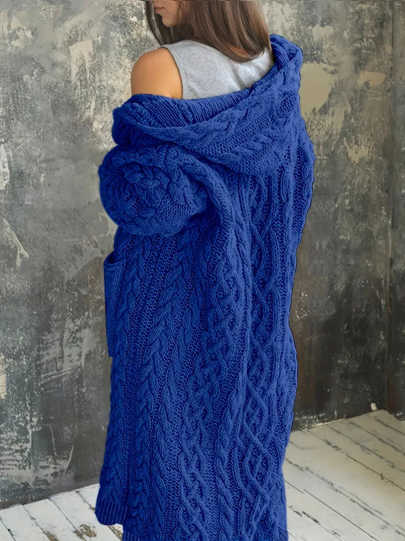 Ninthe - Grof Gebreid Vest Met Capuchon