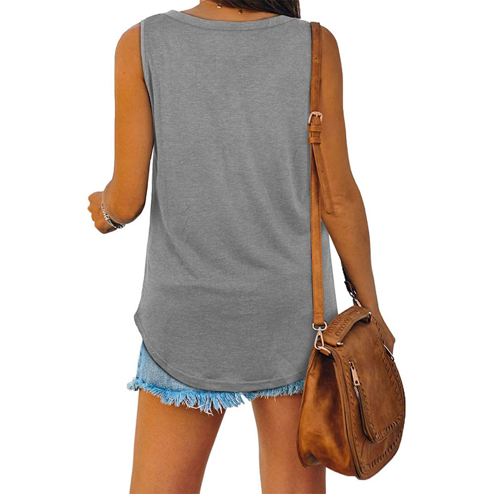 Gloria - Stijlvolle Jersey V-Hals Tanktop voor Vrouwen