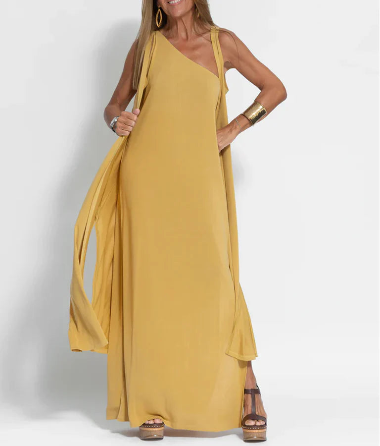 Wren - Chique Maxi-jurk met Één Schouder voor Vrouwen