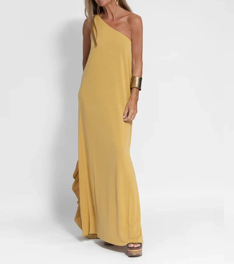 Wren - Chique Maxi-jurk met Één Schouder voor Vrouwen