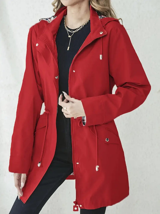 Lieke - Dames Chique Solid Drawstring Hoodie Jacket