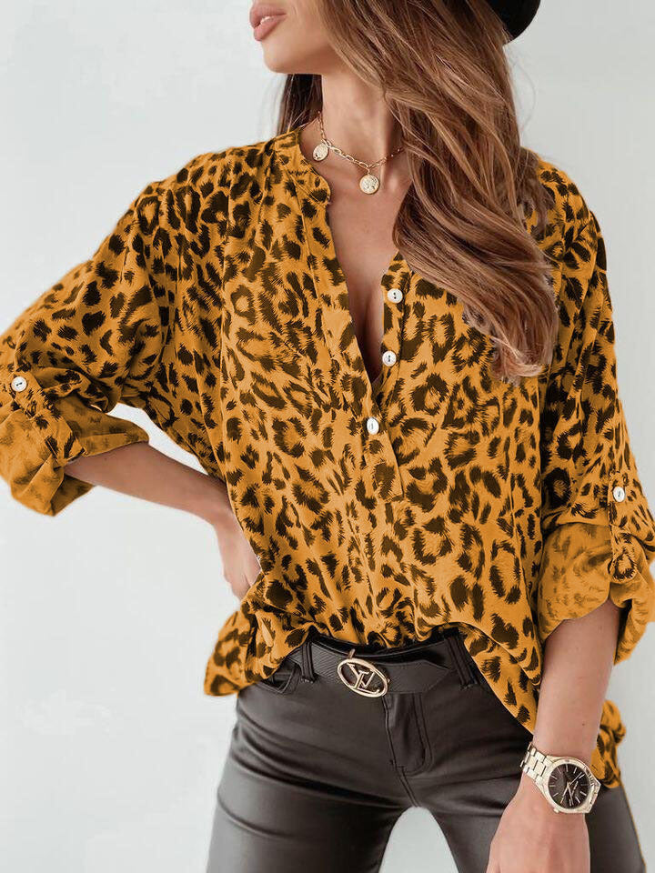 Nala - Trendy Blouse met Luipaardprint voor Herfst en Lente