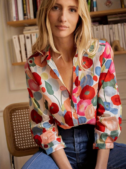 Honey - Kleurrijke Bloemenblouse voor Vrouwen