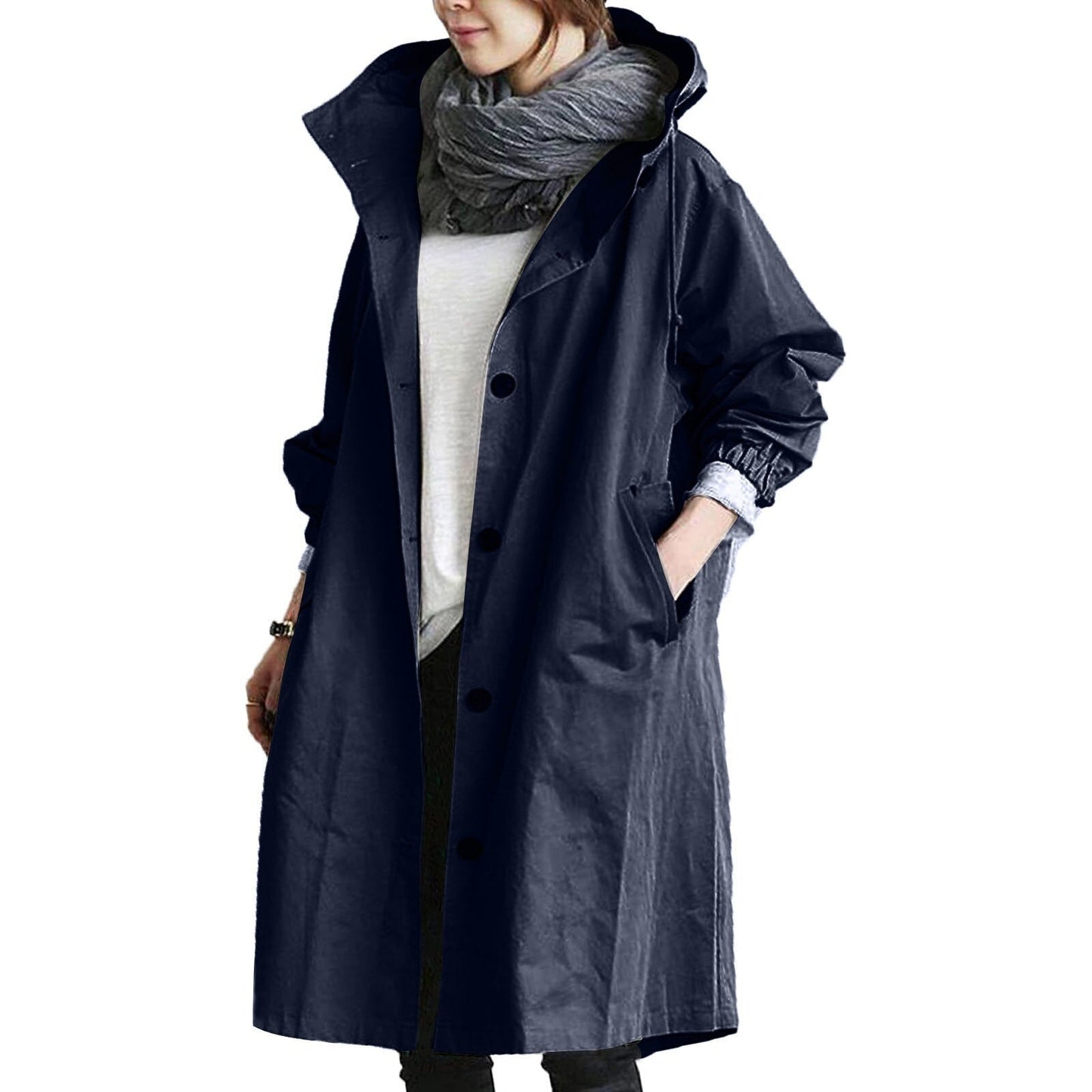 Nicolette - Lange waterdichte regenjas voor dames, perfect voor lente en zomer