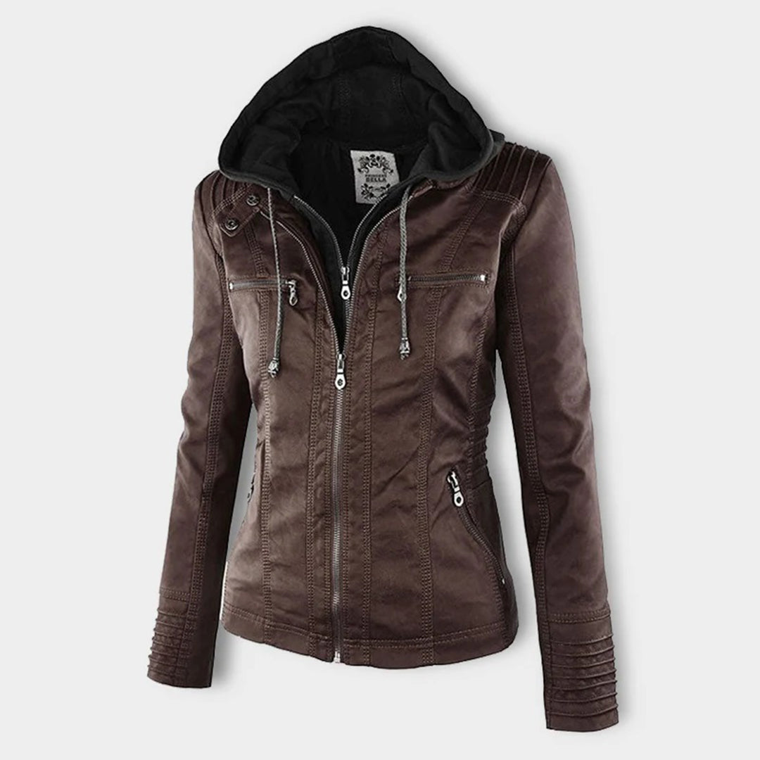 Isabella | Leren damesjack met capuchon