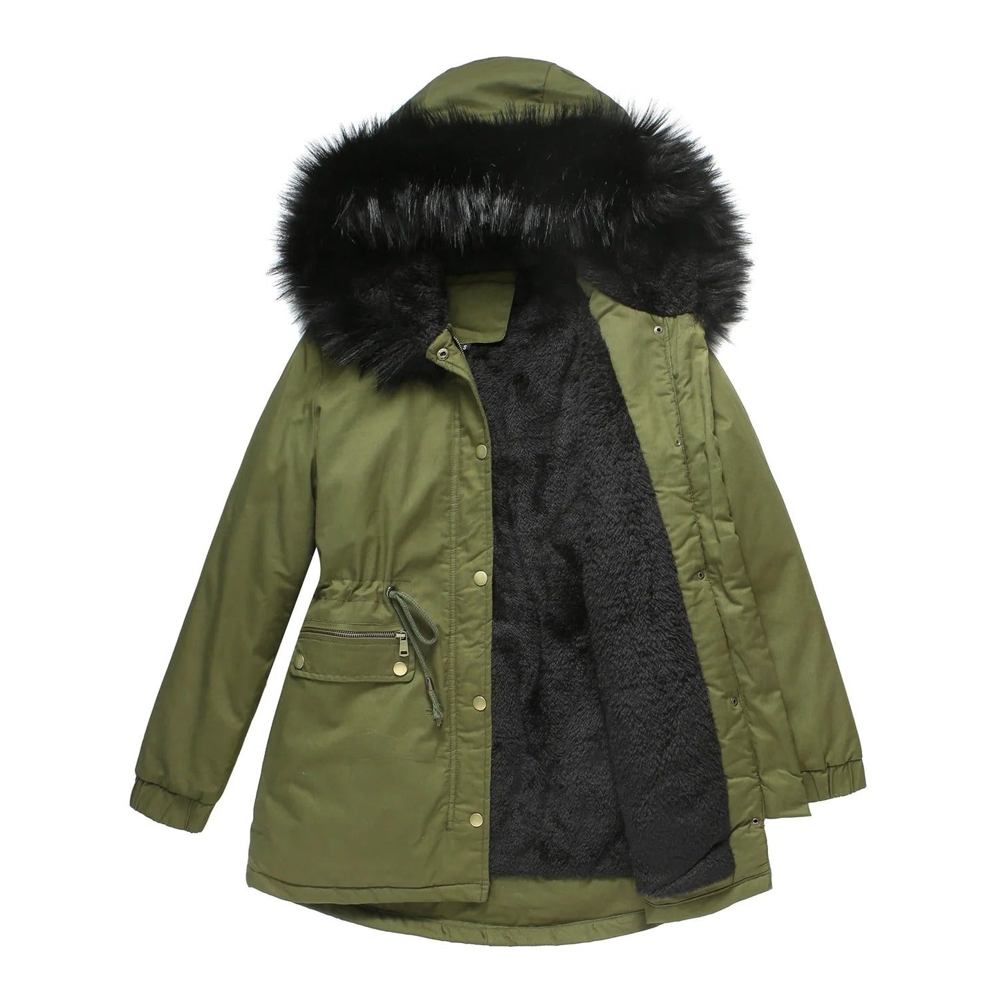 Camila | Luxe fluwelen parka voor dames, afgewerkt met bont