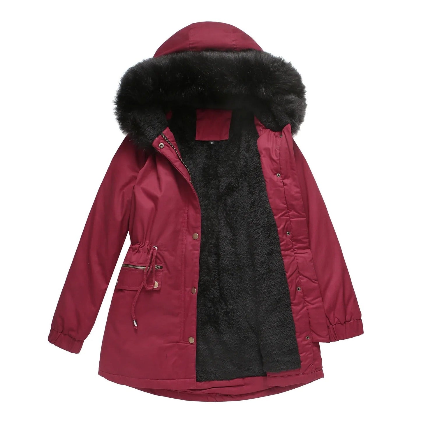 Camila | Luxe fluwelen parka voor dames, afgewerkt met bont