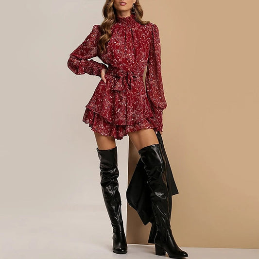 Cheryl - Stijlvolle Mini Jurk met Bloemen Patroon voor Vrouwen