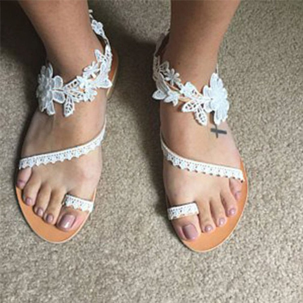 Inga - Stijlvolle Sandalen met Kant en Bloemenpatroon voor Vrouwen