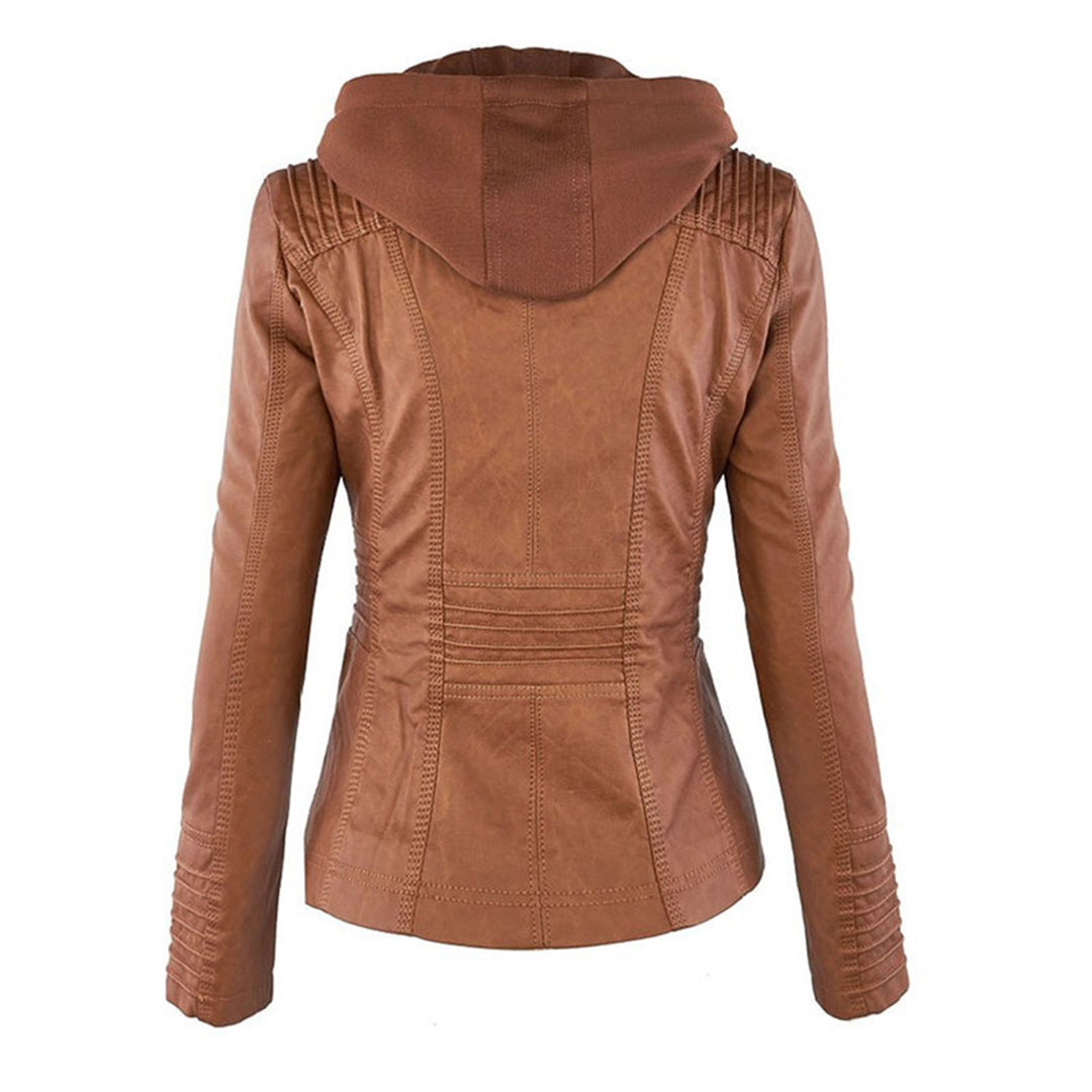 Isabella | Leren damesjack met capuchon