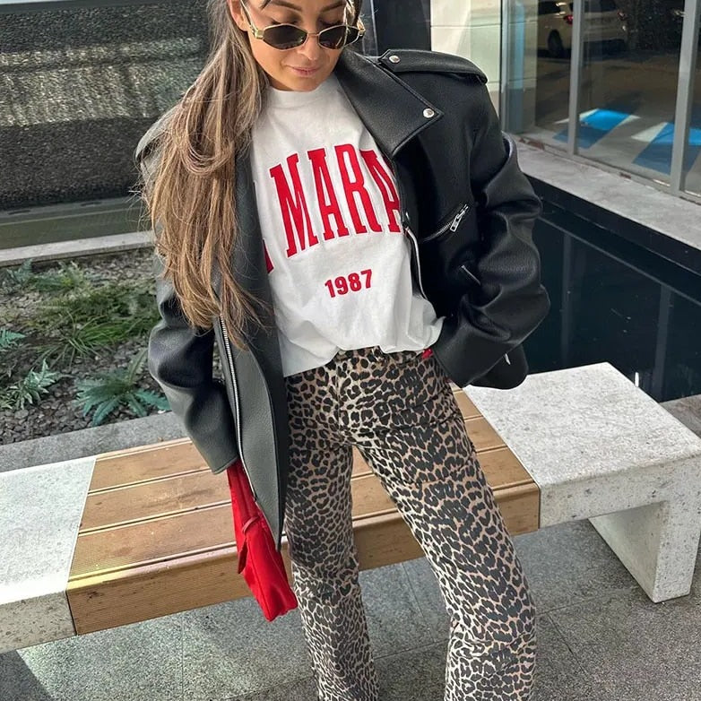 Bex - Stijlvolle Broek met Luipaardprint voor Vrouwen