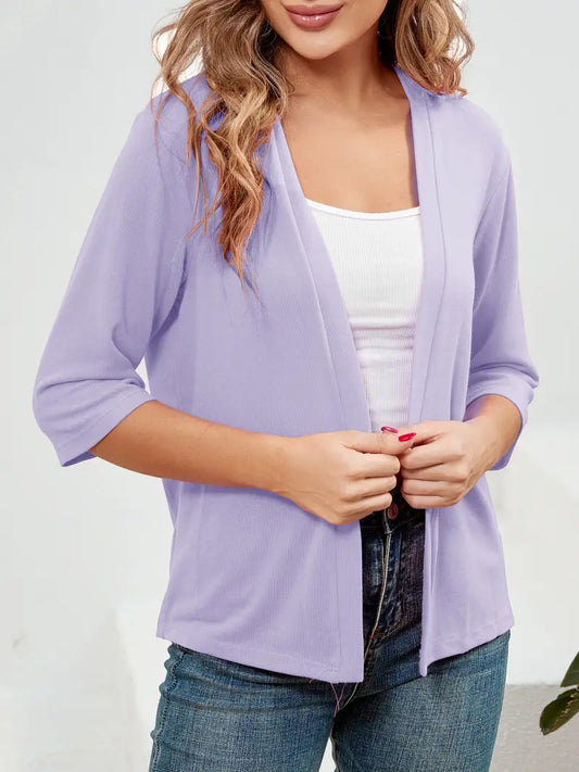 Benthe - Elegant Open Front Effen Gebreid Vest