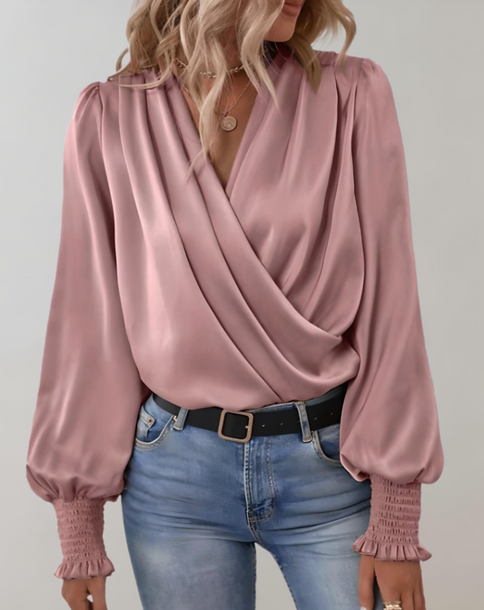 Kimmy - Chique Lente V-Hals Lange Mouwen Blouse voor Vrouwen