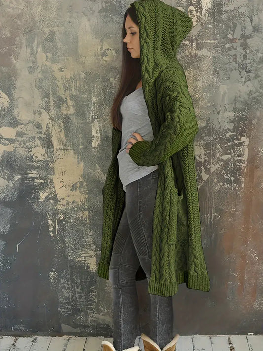Ninthe - Grof Gebreid Vest Met Capuchon