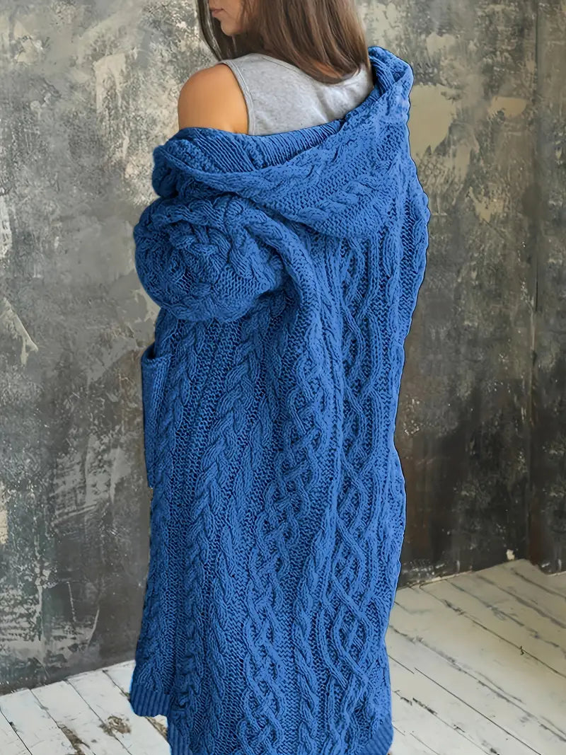 Ninthe - Grof Gebreid Vest Met Capuchon
