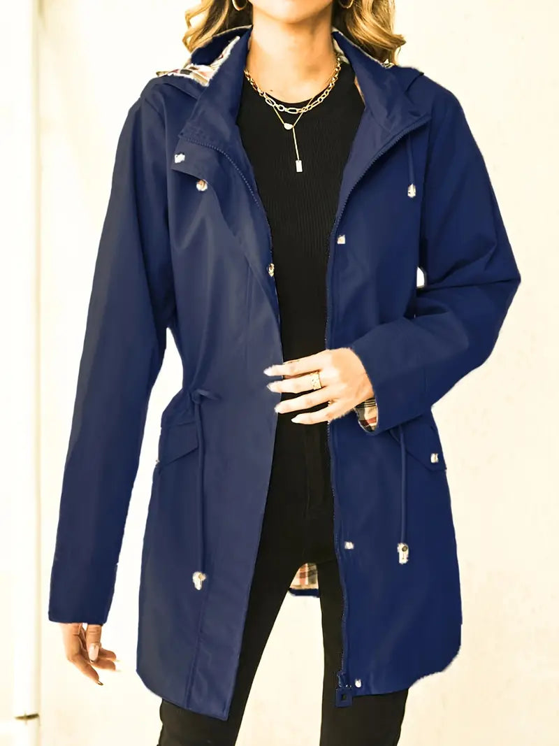 Lieke - Dames Chique Solid Drawstring Hoodie Jacket