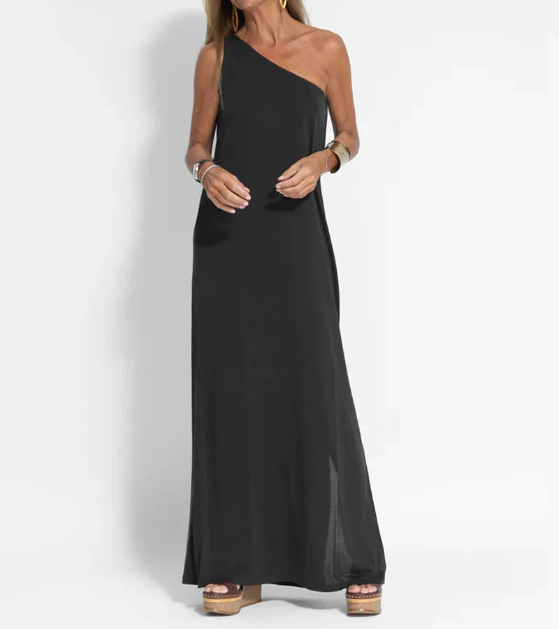 Wren - Chique Maxi-jurk met Één Schouder voor Vrouwen