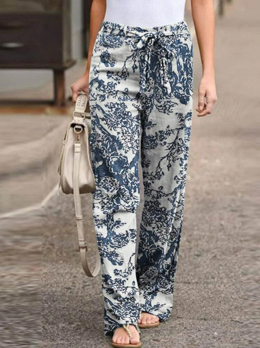 Adele - Stijlvolle Broek met Wijde Pijpen en Print voor Vrouwen
