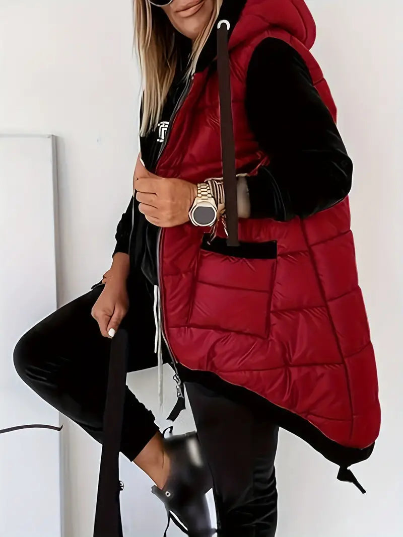 Imke - Knus Gewatteerd Vest Met Capuchon Voor Dames